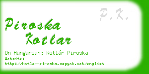 piroska kotlar business card