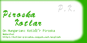 piroska kotlar business card